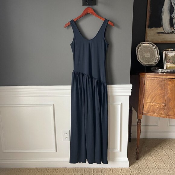 Ciao Lucia Savina Black V-neck Asymmetric Waist Stretch Jersey Maxi Dress Medium - Picture 2 of 8